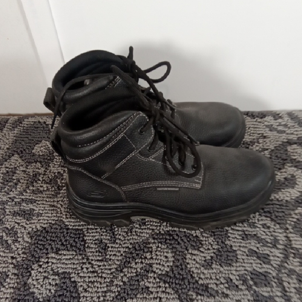 Skechers Men's Woek Burgin Tarlac Steel Toe Black Mens 9.5